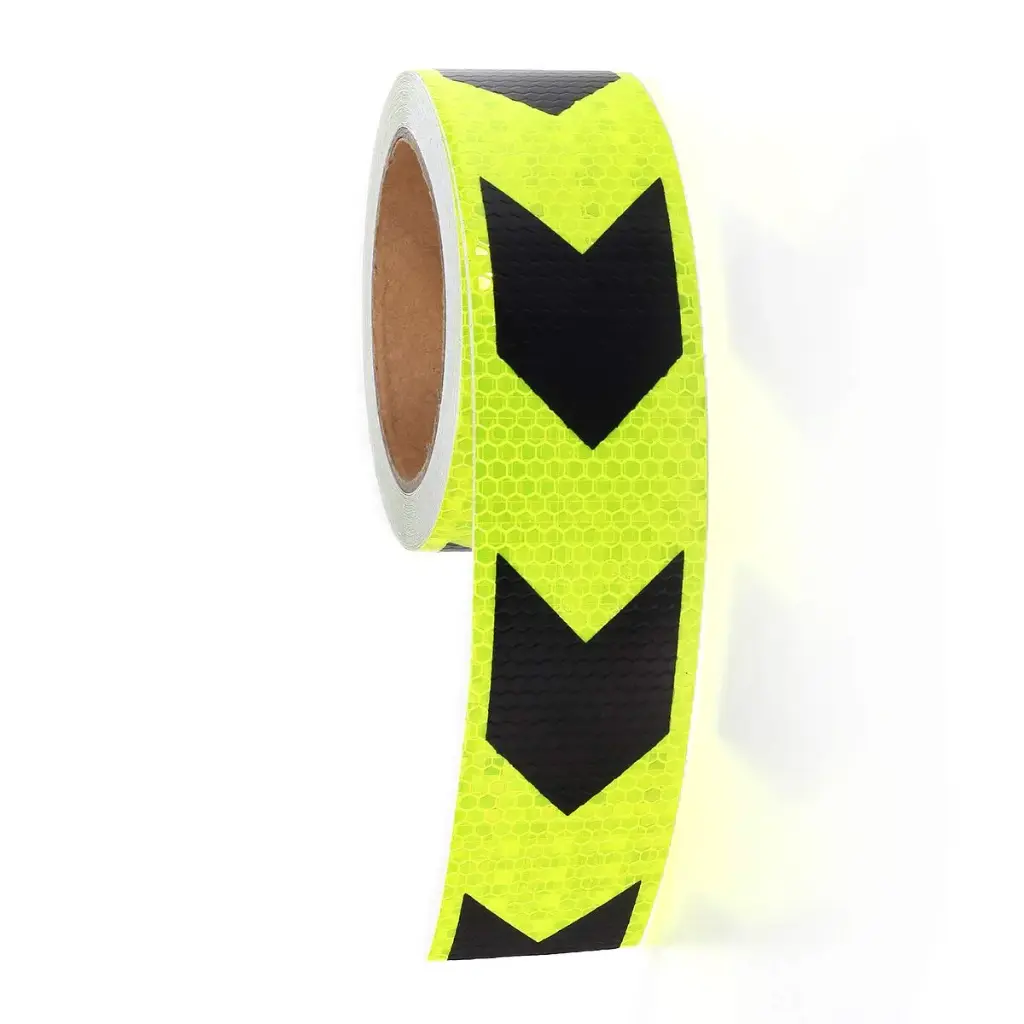 شريط عاكس 2"*25 متر فسفوري سهم اسود Reflective Tape 2"*25m Phosphorescent Black Arrow