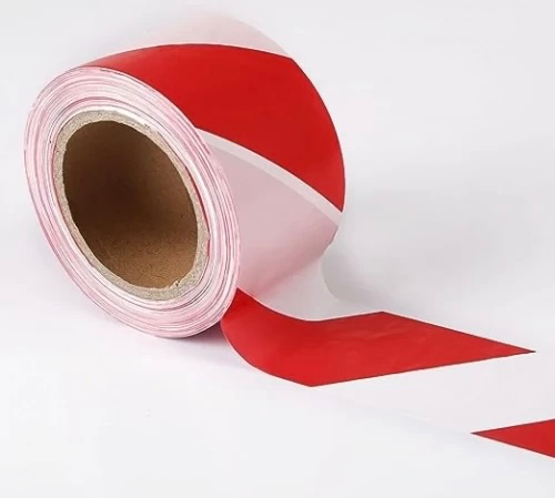 شريط تحذيري ( ابيض احمر )3 بوصه وطني Warning tape (white red) 3 inches national