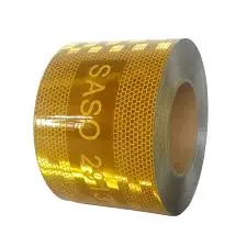 شريط عاكس للضوء للمركبات لون اصفر                  امريكي مقاس 7.5سم ×50متر  ‏V6701-B 3" YELLOW SASO