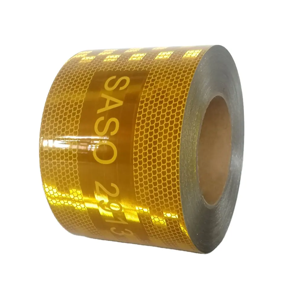 شريط عاكس للضوء للمركبات لون اصفر                  امريكي مقاس 10سم ×50متر  ‏V6701-B 4" YELLOW SASO