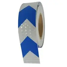 شريط عاكس 2*25 متر ابيض سهم ازرق  