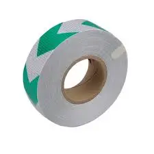 شريط عاكس 3"*25 متر ابيض سهم اخضر 