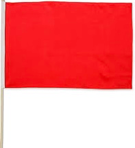 علم مع عصى ( احمر ) 